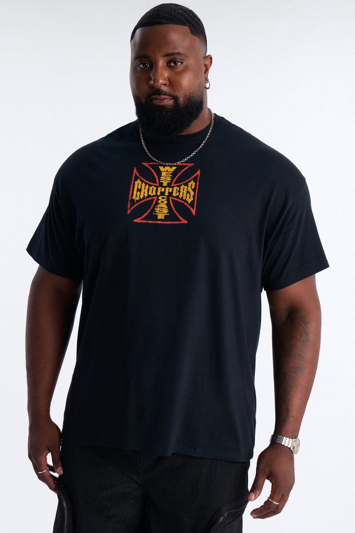 West Coast Choppers Cobra Puff Print Short Sleeve Tee - Black