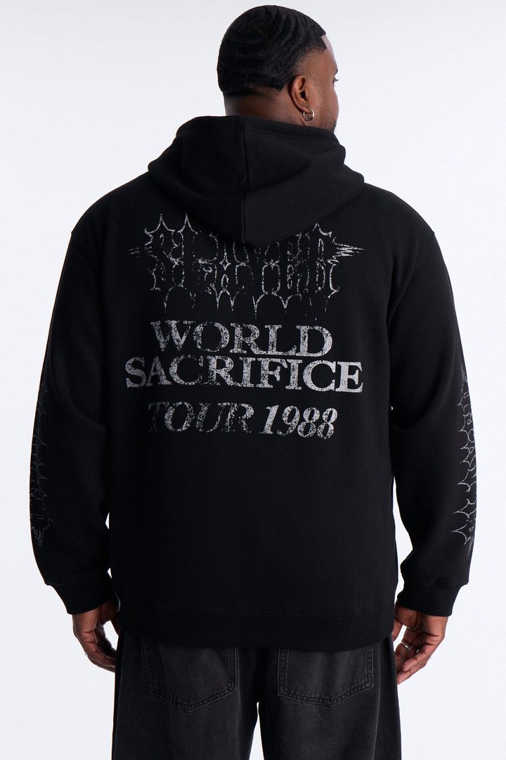 Slayer Tour 1988 Vintage Zip Hoodie - Black Wash