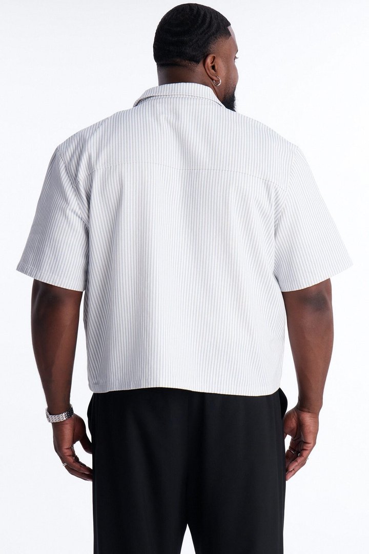 Cropped Tune Up Mechanic Shirt - Blue