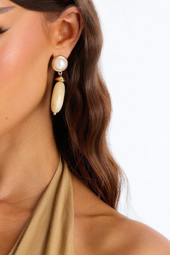 Opal Ray Drop Earrings - Brown/combo