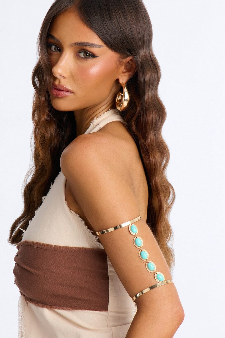 Free Spirit Arm Cuff - Gold/Blue