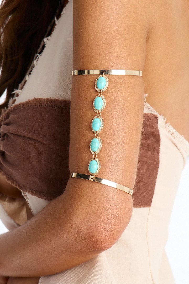Free Spirit Arm Cuff - Gold/Blue