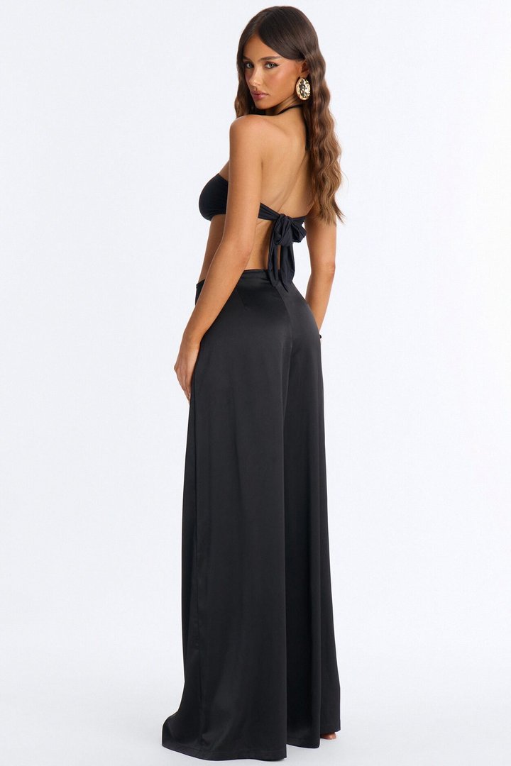 Belenia Satin Jumpsuit - Black