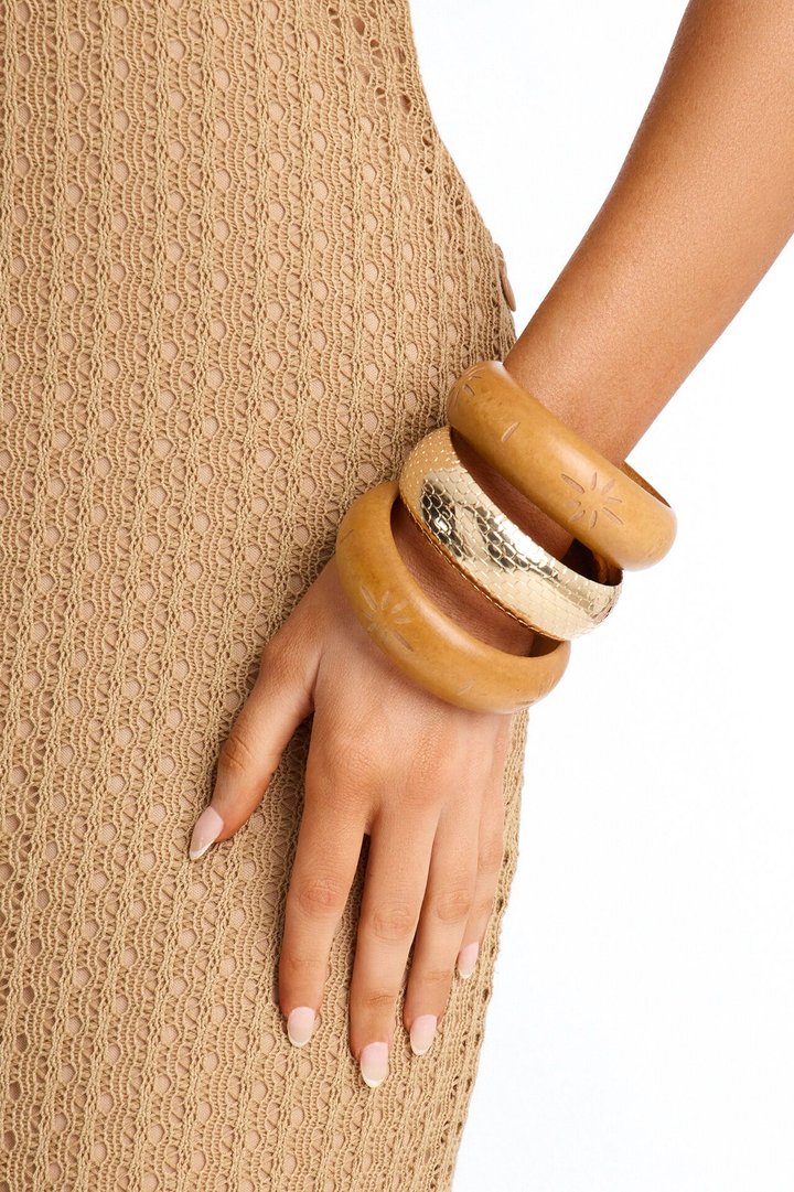 Arizona 3 Piece Bracelet Set - Brown/combo