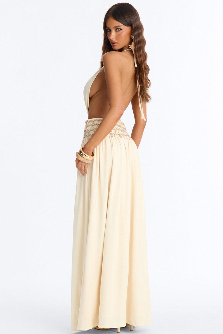 Jet Set Tease Maxi Dress - Cream