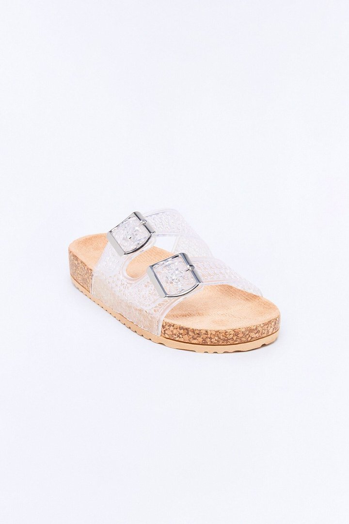 Drina Buckle Jelly Slides - Clear