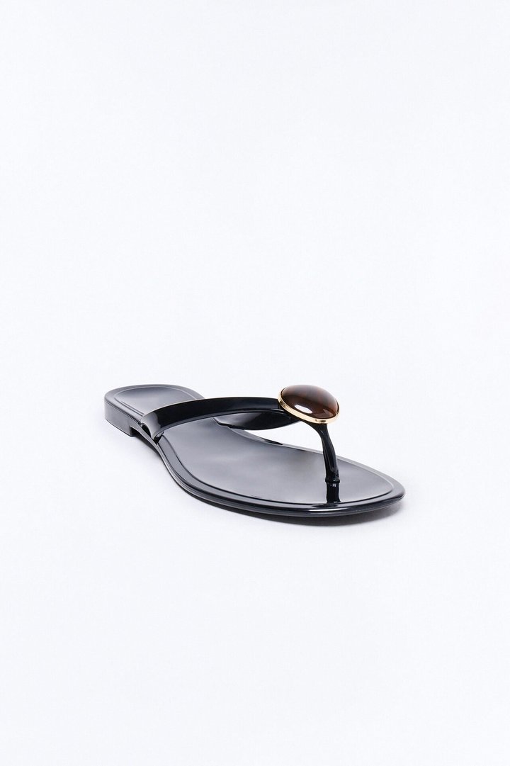 Maison Jelly Jewel Flip Flops - Black