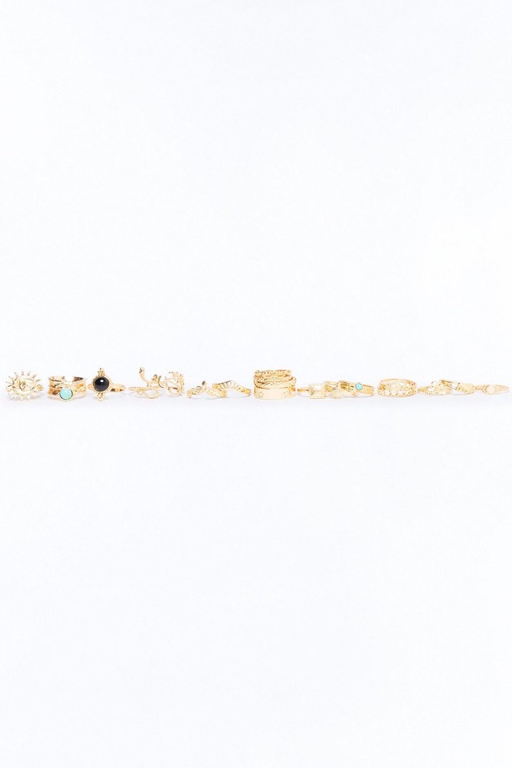 Written In Stars 19 Piece Multi Ring Set - Gold/combo