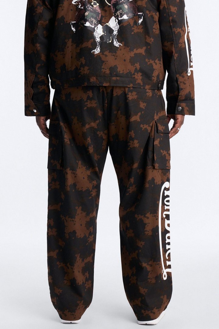Von Dutch Rodeo Faux Pony Hair Baggy Pant - Brown