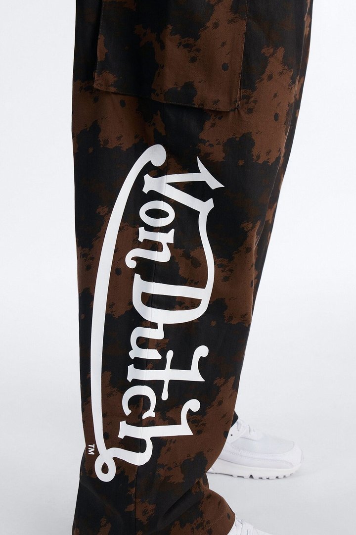 Von Dutch Rodeo Faux Pony Hair Baggy Pant - Brown