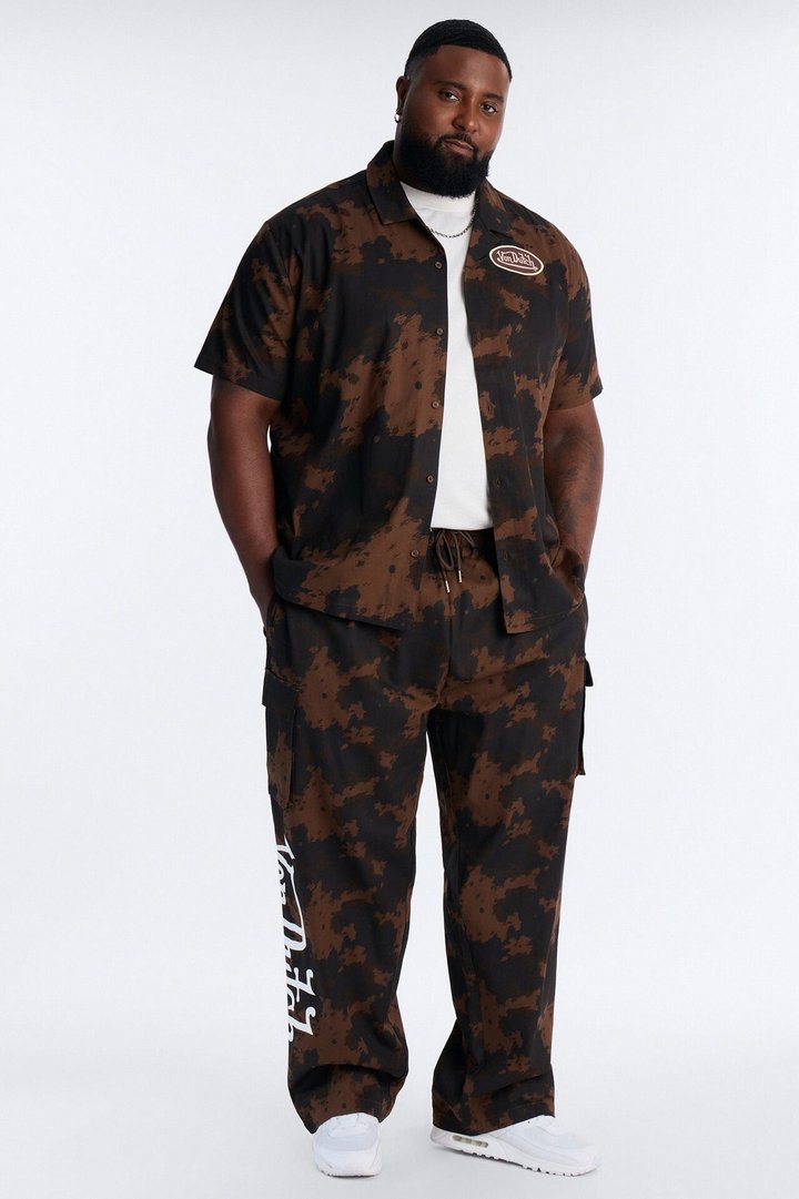 Von Dutch Rodeo Dual Cuban Button Up - Brown