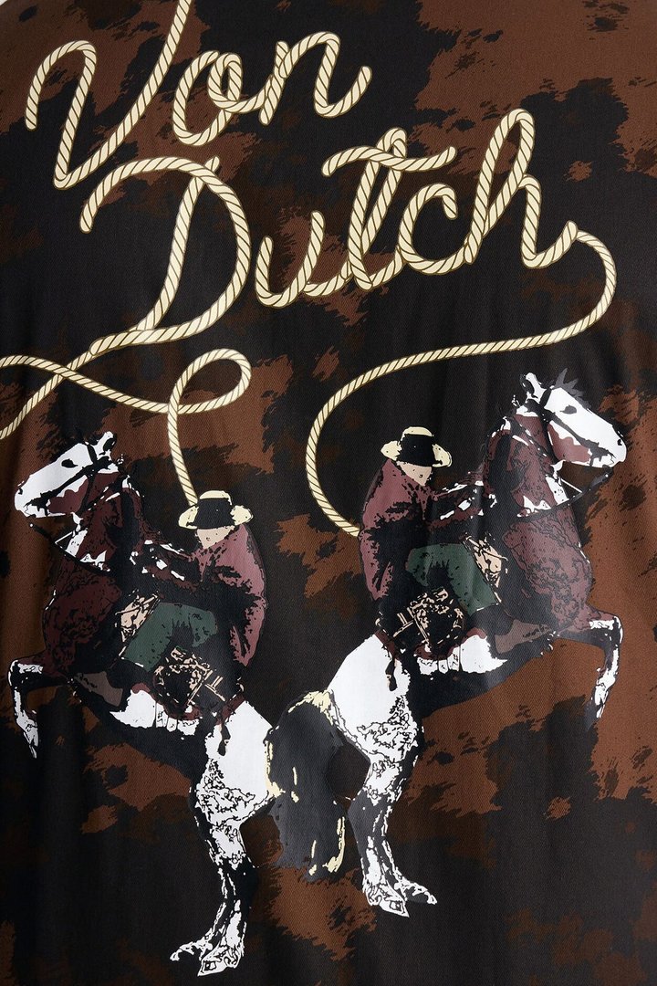 Von Dutch Rodeo Dual Cuban Button Up - Brown
