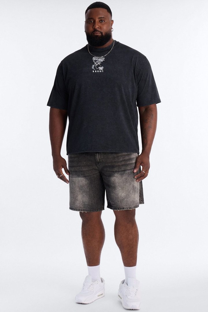 Venice Vintage Relaxed Denim Shorts - Black Wash