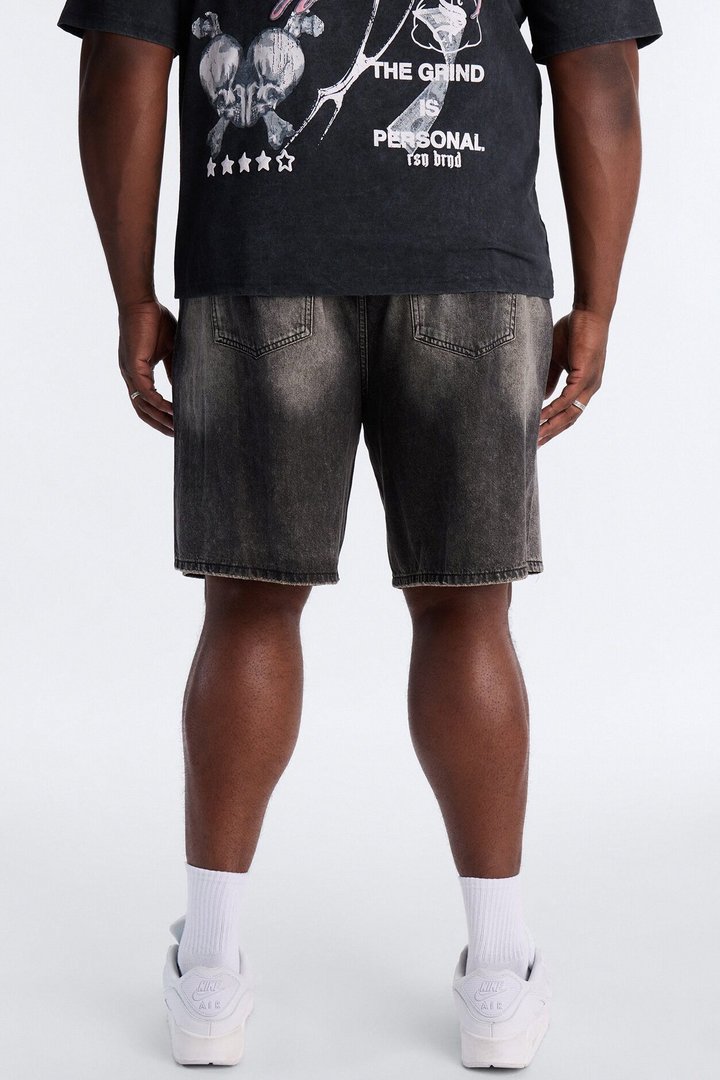 Venice Vintage Relaxed Denim Shorts - Black Wash