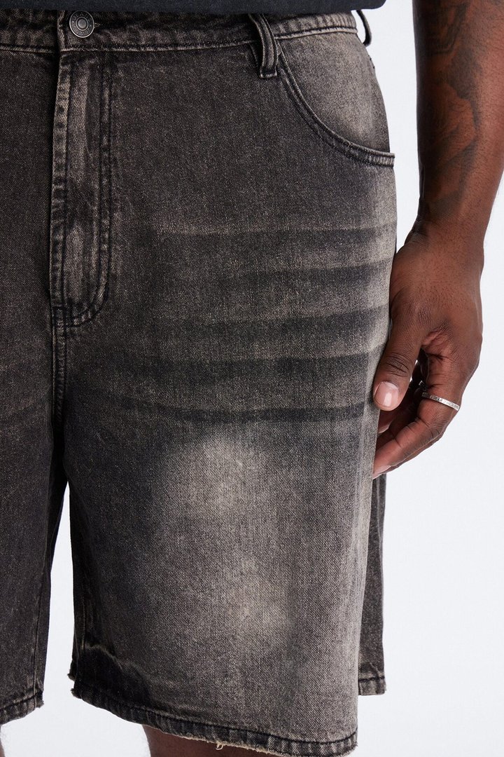 Venice Vintage Relaxed Denim Shorts - Black Wash