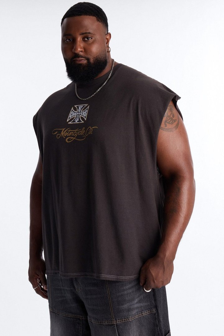 West Coast Choppers Motorcycle Club Muscle Tee - Black Wash