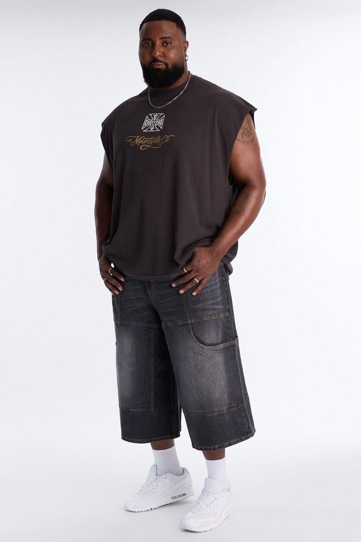 West Coast Choppers Motorcycle Club Muscle Tee - Black Wash