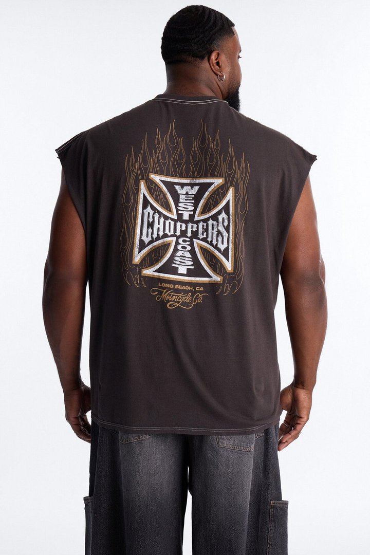 West Coast Choppers Motorcycle Club Muscle Tee - Black Wash