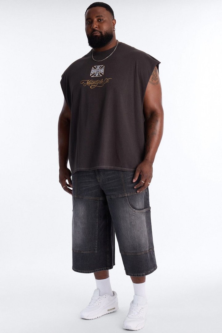 Super Baggy Amped Pocket Denim Short - Black Wash