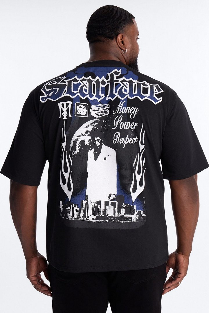 Scarface Money Power Respect Motto Short Sleeve Tee - Black