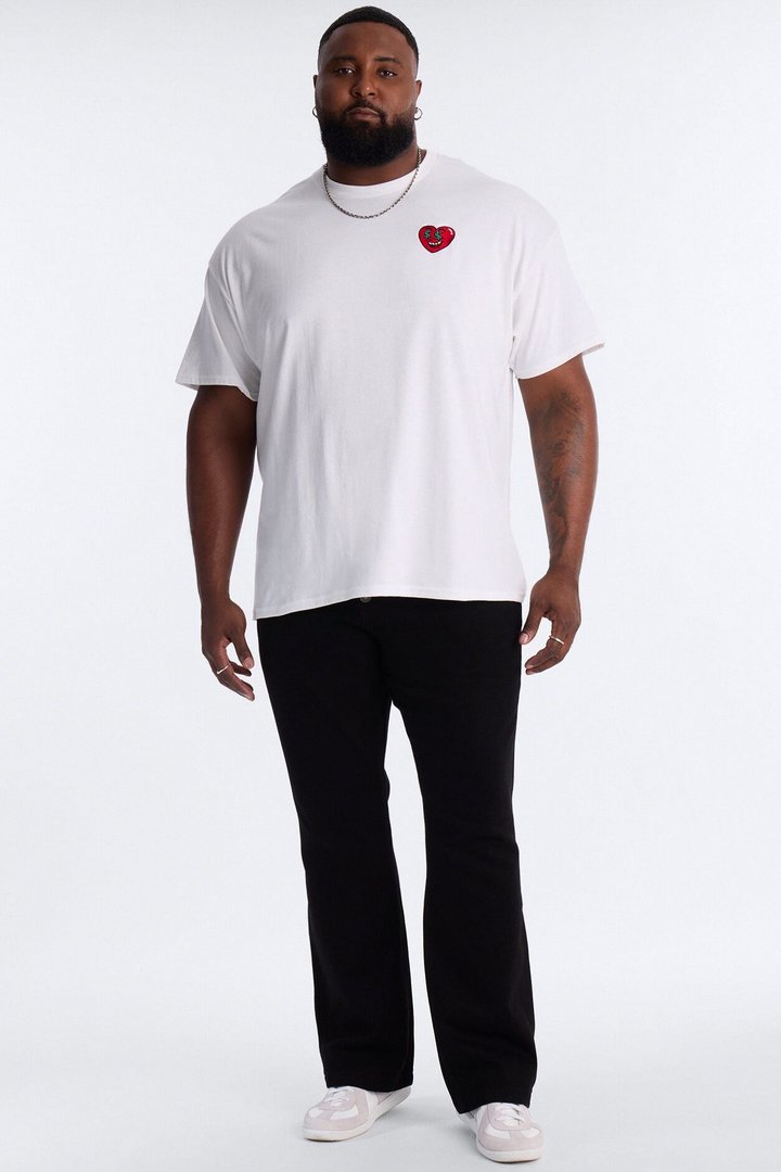 Always Heart In Heart Embroidery Short Sleeve Tee - White