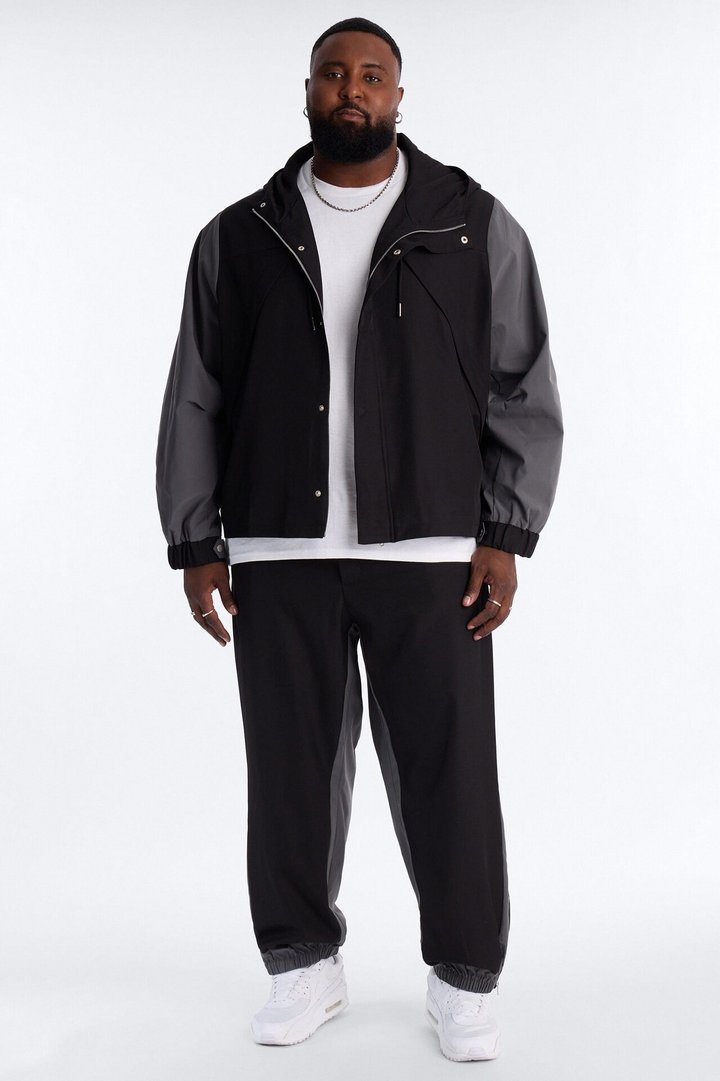 Oversized Montalvo Mixed Worlds Shirt Jacket - Black