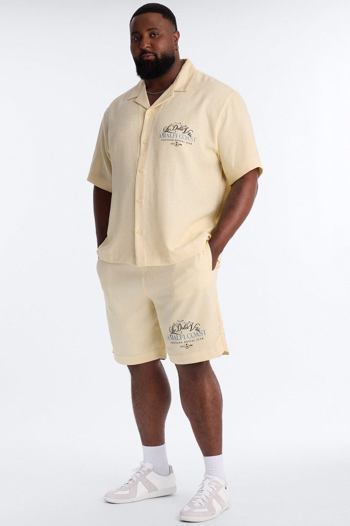 La Dolce Vita Short Sleeve Button Up - Butter Yellow