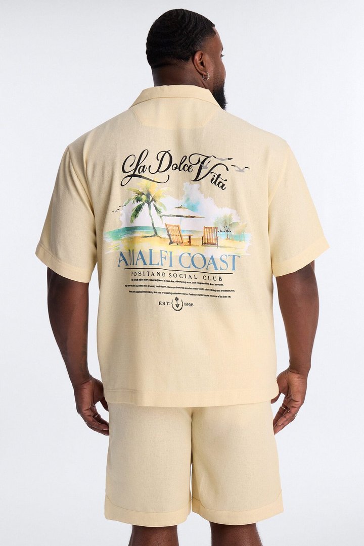 La Dolce Vita Short Sleeve Button Up - Butter Yellow