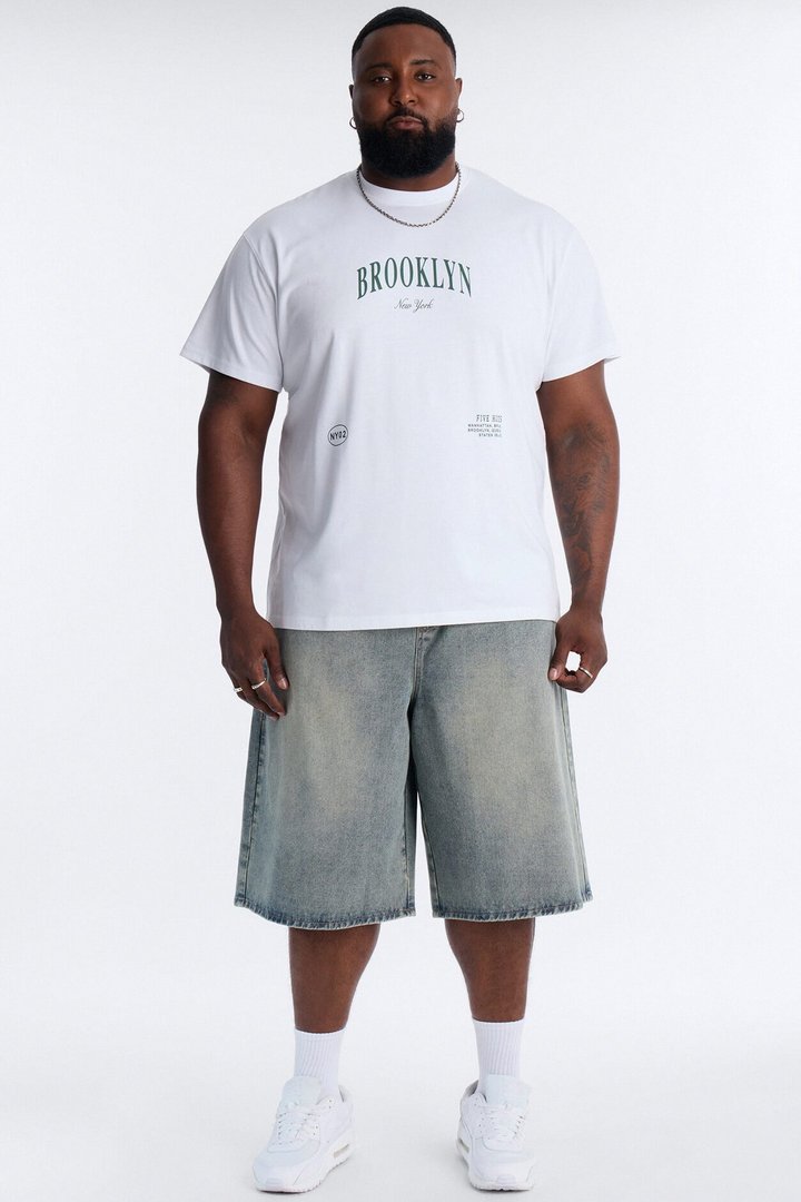 Baggy E Waist Hangtime Denim Short - Vintage Wash