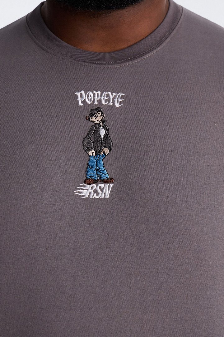 Popeye Old Skool Short Sleeve Tee - Grey