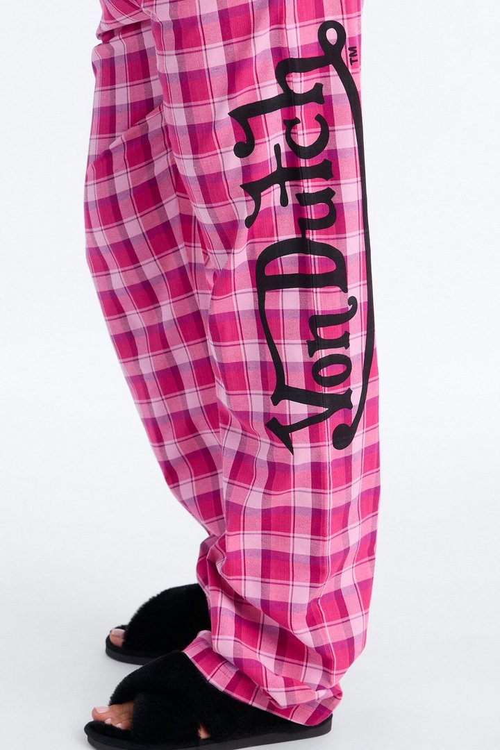 Von Dutch Cami PJ Boxer Pant Set - Black/Pink