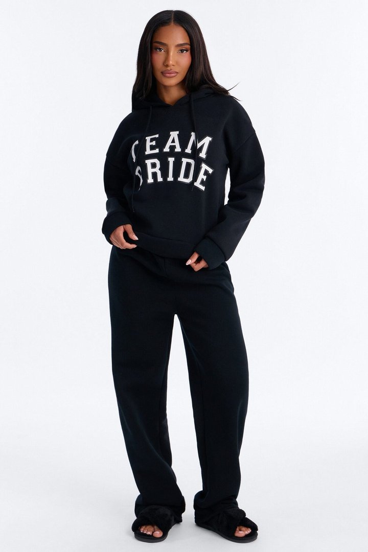Team Bride PJ Hoodie & Sweatpant Set - Black