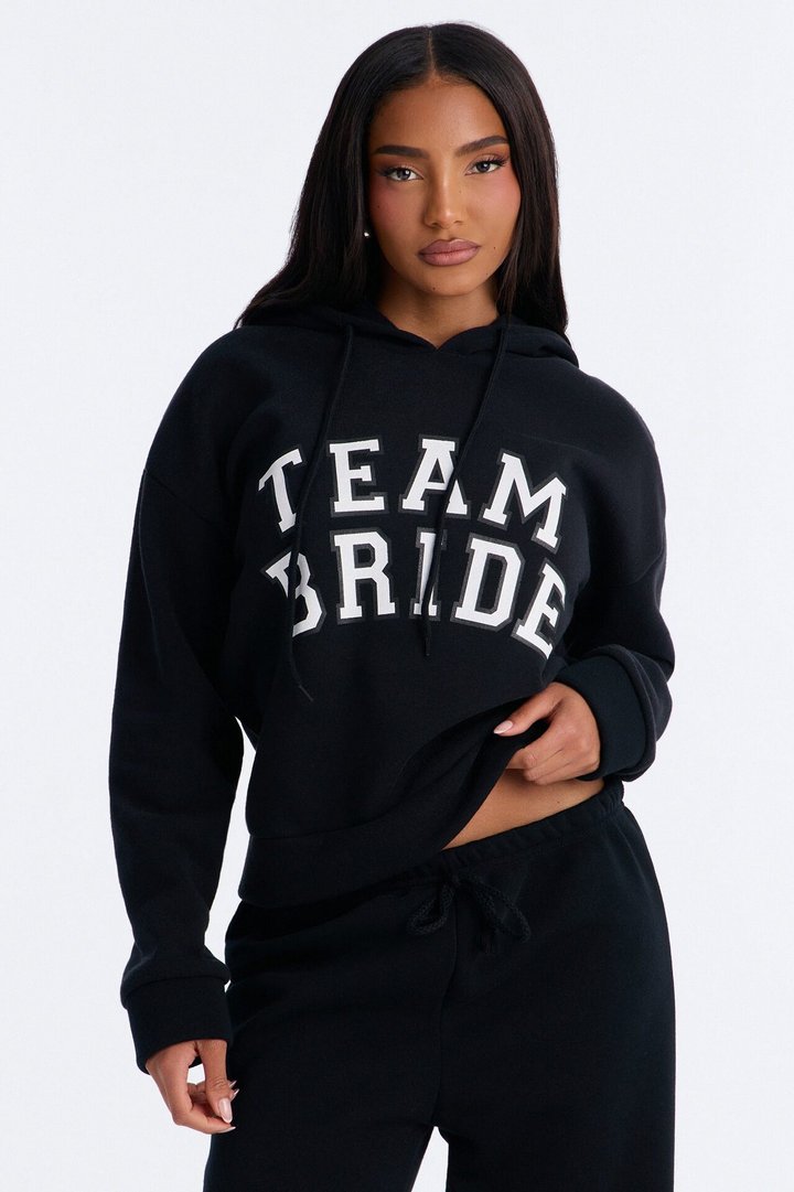 Team Bride PJ Hoodie & Sweatpant Set - Black