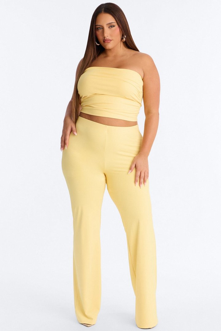 Just Vibes Strapless Pant Set - Yellow