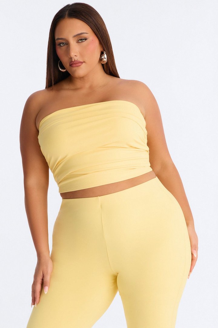 Just Vibes Strapless Pant Set - Yellow
