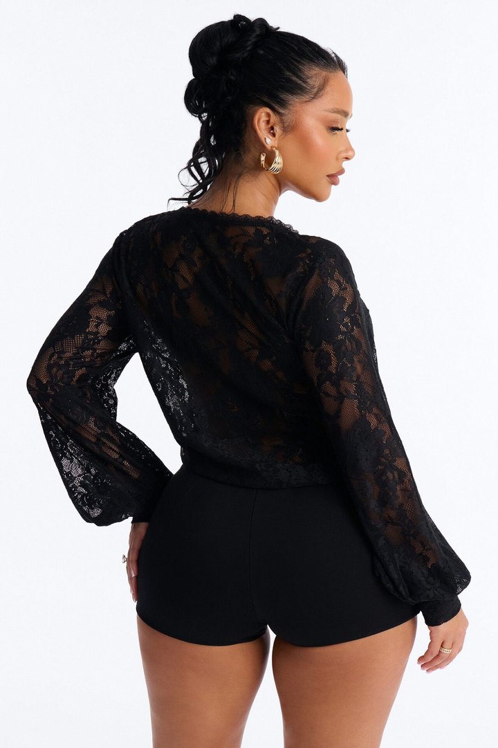 Chelsea Lace Micro Romper - Black