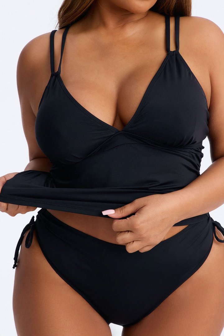 Under The Swift Breeze 2 Piece Tankini Set - Black