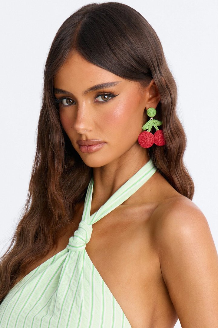 Berry Cherry Earrings - Red