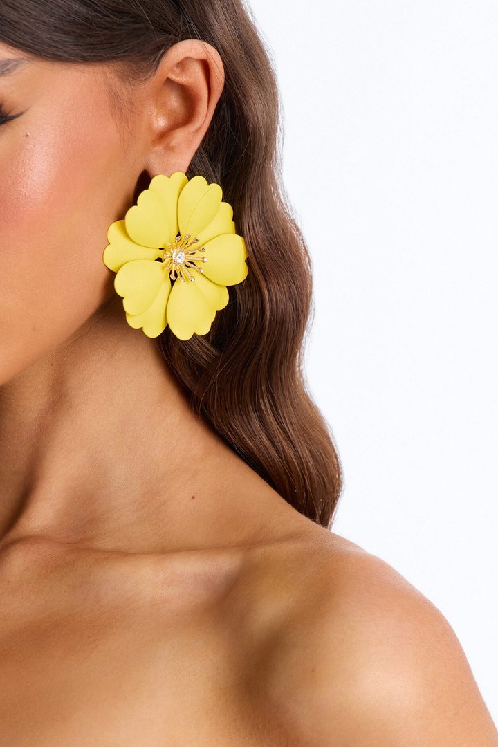 Fleurish Earrings - Yellow