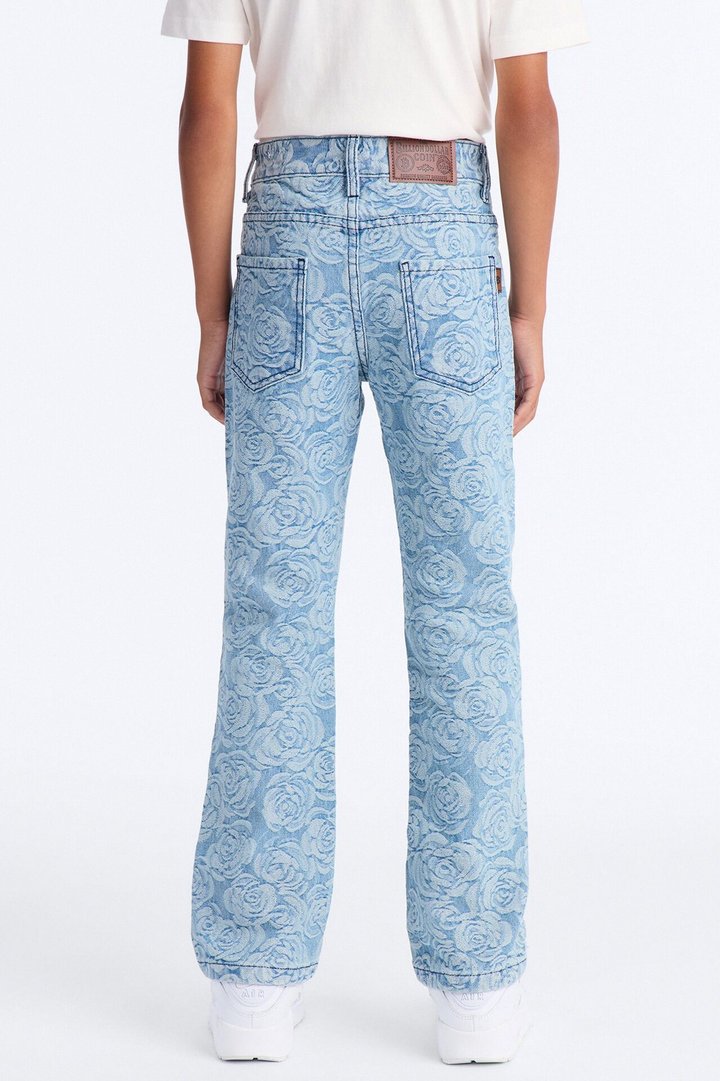 Mini Rolling With It Printed Skinny Jeans - Medium Blue Wash