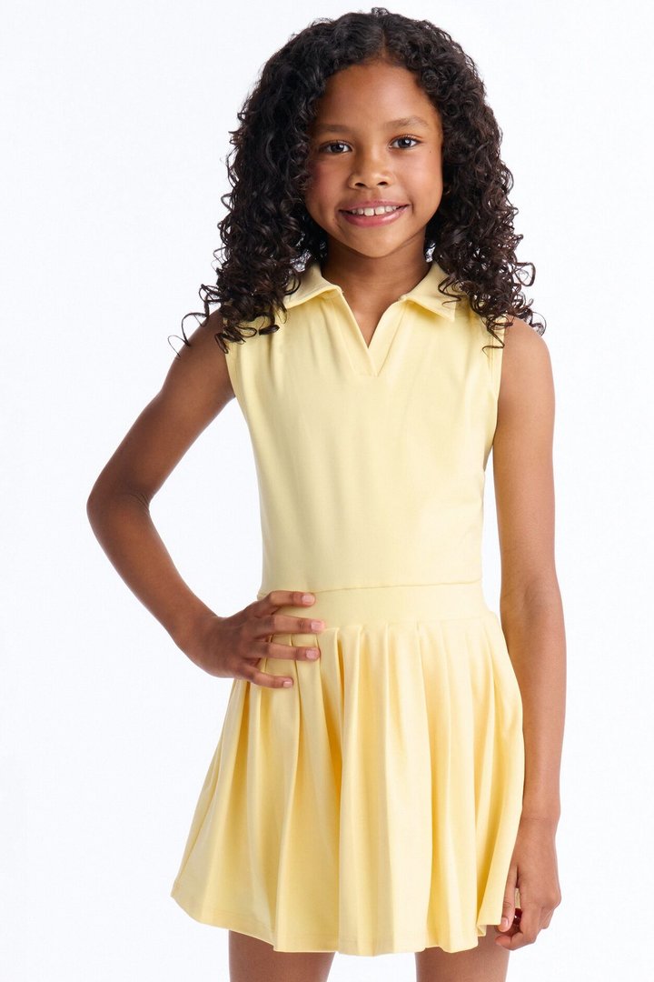 Mini Layla Active Polo Dress - Yellow