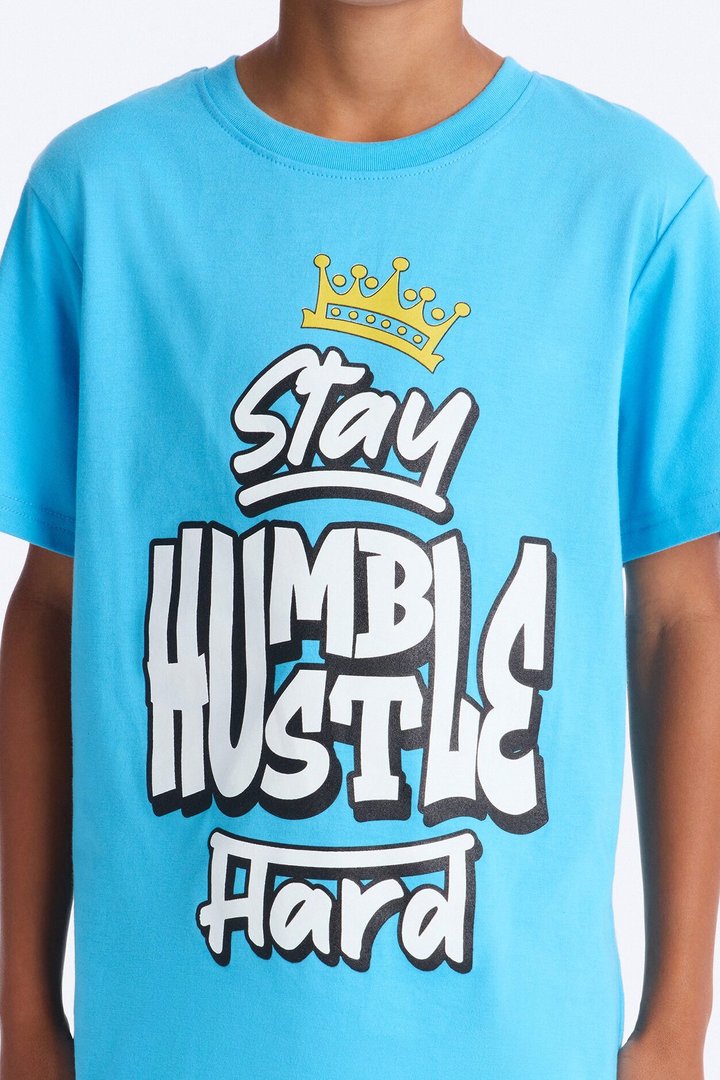 Mini Stay Humble Hustle Hard Short Set - Blue/combo