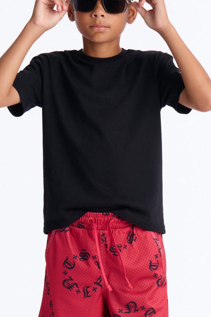 Mini Saints Mesh Shorts - Red/Black