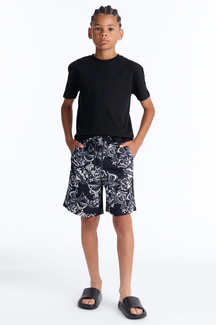 Mini Stay Determined Mesh Shorts - Black/combo