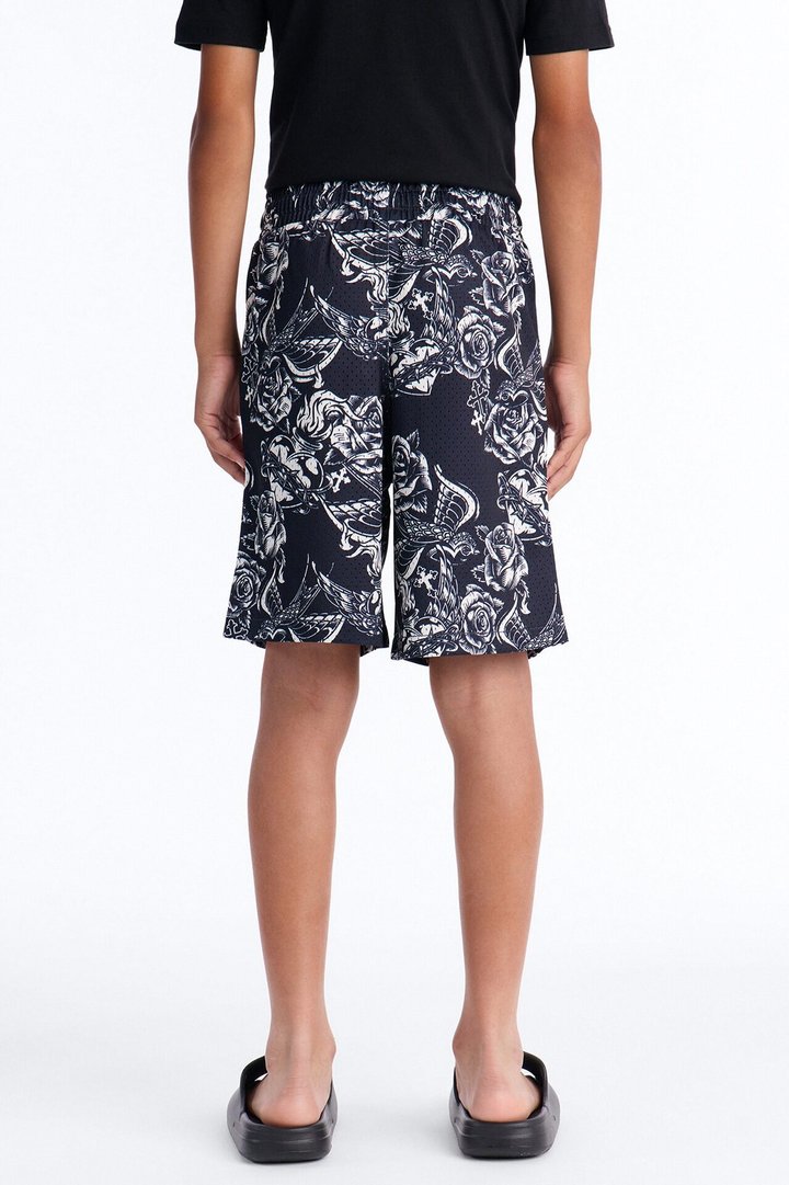 Mini Stay Determined Mesh Shorts - Black/combo