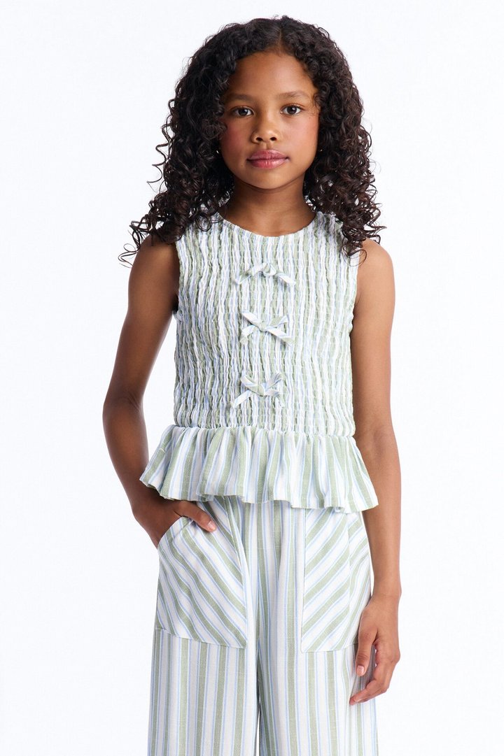 Mini You Are My Sunshine Striped Pant Set - Green/combo