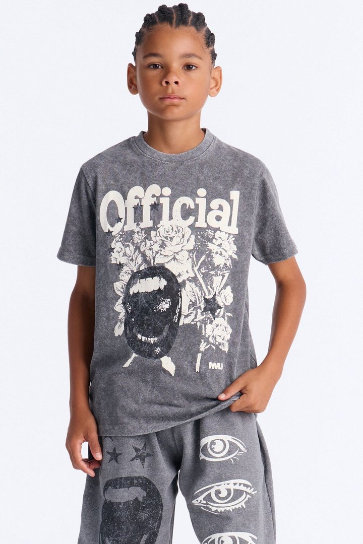 Mini In Your Eyes Fleece Short Set - Grey