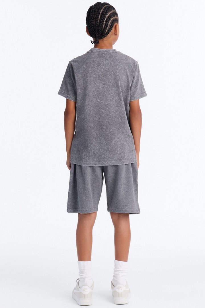 Mini In Your Eyes Fleece Short Set - Grey