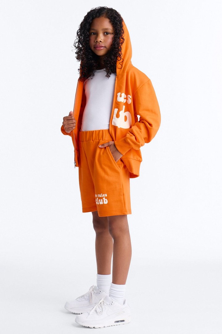 Mini No Rules Club French Terry Short Set - Orange