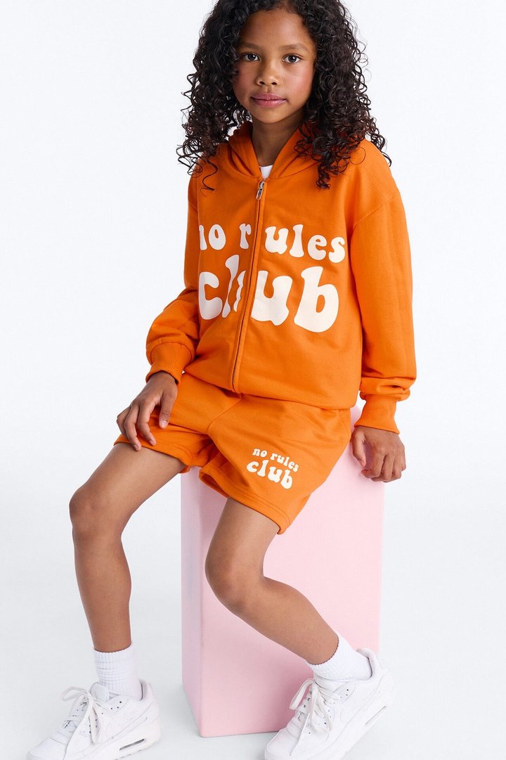 Mini No Rules Club French Terry Short Set - Orange